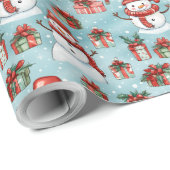 Erstellen Sie Ihre eigenen Schneemänner Geschenkpapier (Rolleneckpunkt)