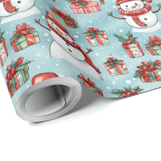 Erstellen Sie Ihre eigenen Schneemänner Geschenkpapier (Rolleneckpunkt)