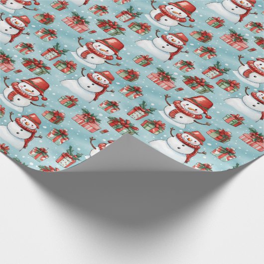 Erstellen Sie Ihre eigenen Schneemänner Geschenkpapier (Ecke)