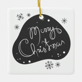 Erstellen Sie Ihre eigenen Schwarz & Weiß frohe We Keramikornament