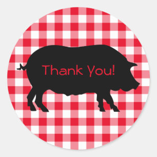 Erstellen Sie Ihre eigenen Schweinefleisch-Silhoue Runder Aufkleber