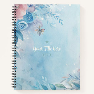 Erstellen Sie Ihre eigenen shabby chic blaue rosa Notizblock