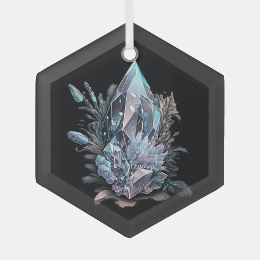 Erstellen Sie Ihre eigenen Silberkristalle Ornament Aus Glas (Vorderseite)