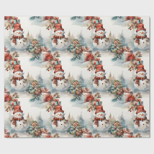 Erstellen Sie Ihre eigenen Snowman-Geschenke Geschenkpapier (Flach)