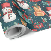 Erstellen Sie Ihre eigenen Snowman Geschenke Grün Geschenkpapier (Rolleneckpunkt)