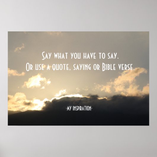 Erstellen Sie Ihre eigenen Sonnenuntergangswolken Poster (Vorne)