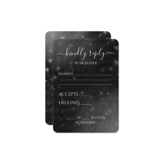 Erstellen Sie Ihre eigenen - Spiral Starry Sky RSVP Karte (Vorderseite/Rückseite Beispiel)