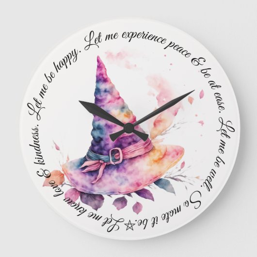 Erstellen Sie Ihre eigenen Spring Rainbow Hexenhut Große Wanduhr (Vorderseite)