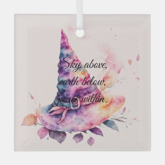 Erstellen Sie Ihre eigenen Spring Rainbow Hexenhut Ornament Aus Glas (Vorderseite)