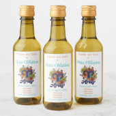 Erstellen Sie Ihre eigenen Sterne Floral Aries Zod Weinetikett (Flaschen)