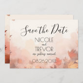 Erstellen Sie Ihre eigenen - subtile Herbstblätter Save The Date (Vorne/Hinten)