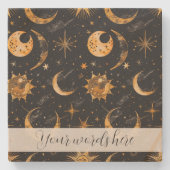 Erstellen Sie Ihre eigenen Sun Moon Stars Celestis Steinuntersetzer (Vorderseite)