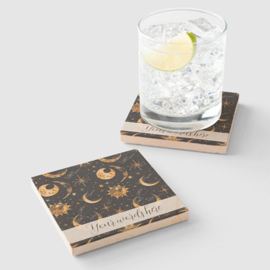 Erstellen Sie Ihre eigenen Sun Moon Stars Celestis Steinuntersetzer (Seitenansicht)