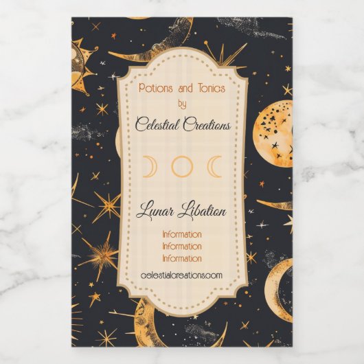 Erstellen Sie Ihre eigenen Sun Moon Stars Celestis Weinetikett (Einzelnes Label)