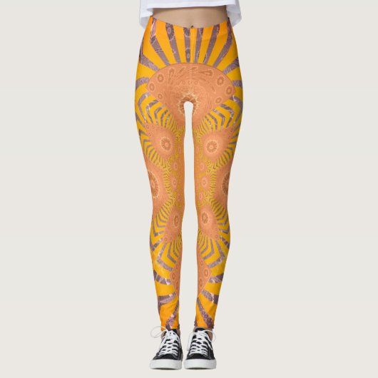 Erstellen Sie Ihre eigenen süßen Orange-Musterpane Leggings (Vorderseite)