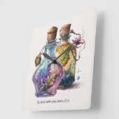 Erstellen Sie Ihre eigenen Trinkflaschen Quadratische Wanduhr (Winkel)