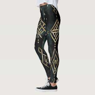Erstellen Sie Ihre eigenen Türkis-Gold-Symbole Sch Leggings