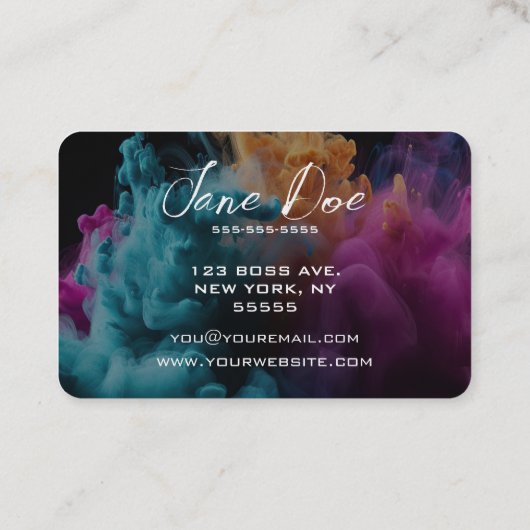 Erstellen Sie Ihre eigenen Türkisfarbenwolken Visitenkarte (Rückseite)