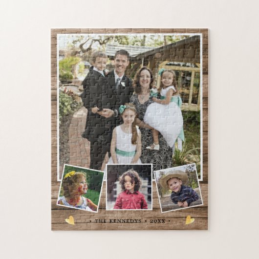 Erstellen Sie Ihre eigenen vier Familiennamen Foto Puzzle (Vertikal)