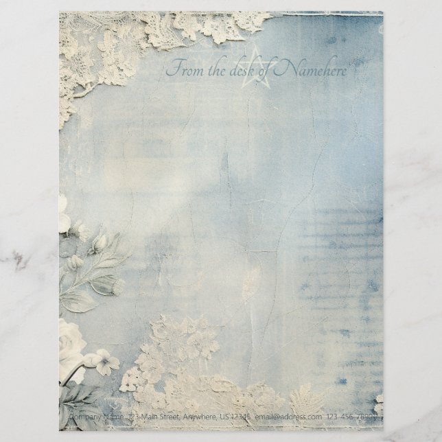 Erstellen Sie Ihre eigenen viktorianischen blauen  Briefbogen (Vorderseite)