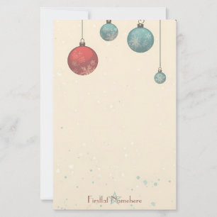 Erstellen Sie Ihre eigenen Vintage-Rot-Blau-Orname Briefpapier