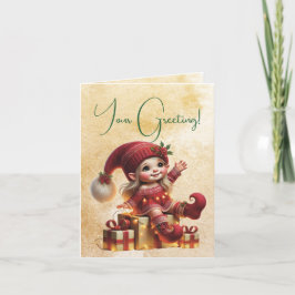 Erstellen Sie Ihre eigenen Vintage Weihnachts-Gnom Feiertagskarte