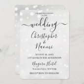 Erstellen Sie Ihre eigenen weißen Speck Hochzeit Einladung (Vorne/Hinten)