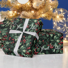 Erstellen Sie Ihre eigenen Wintergrün-Rotbeer-Zwei Geschenkpapier