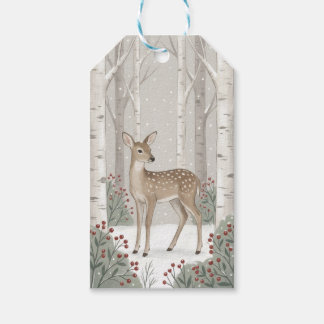 Erstellen Sie Ihre eigenen Winterhirsch-Geschenkan Geschenkanhänger