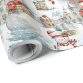 Erstellen Sie Ihre eigenen Winterschneemänner Geschenkpapier (Rolleneckpunkt)