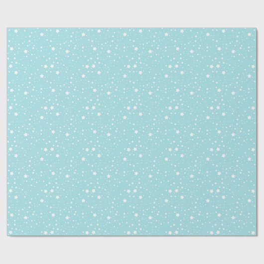 Erstellen Sie Ihre eigenen Winterstars & Dots Blue Geschenkpapier (Flach)