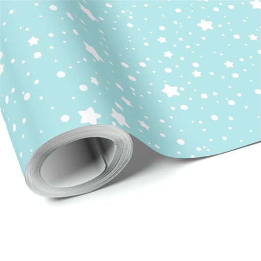 Erstellen Sie Ihre eigenen Winterstars & Dots Blue Geschenkpapier (Rolleneckpunkt)