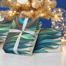 Erstellen Sie Ihre eigenen zauberhaften Pfauenfede Geschenkpapier