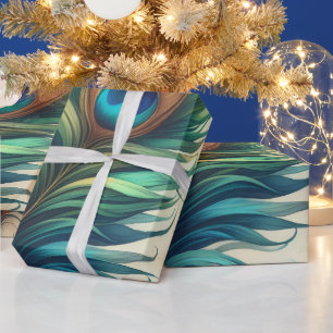 Erstellen Sie Ihre eigenen zauberhaften Pfauenfede Geschenkpapier