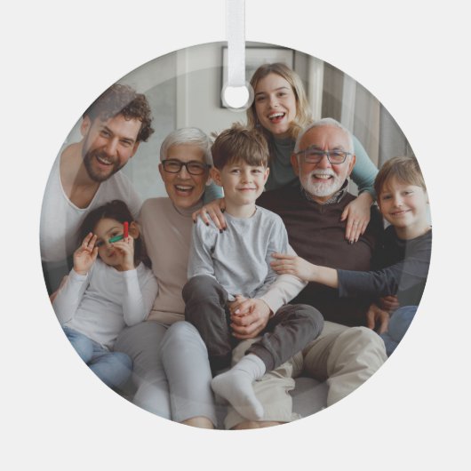 Erstellen Sie Ihre eigenen zweiseitigen Fotos Ornament Aus Glas (Vorderseite)