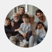 Erstellen Sie Ihre eigenen zweiseitigen Fotos Ornament Aus Glas (Rückseite)