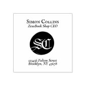 Erstellen Sie Ihre ExLibris Monogram-Rücksendeadre Gummistempel (Prägung)