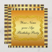 Erstellen Sie Ihre Gold-Einladung Einladung (Vorne/Hinten)