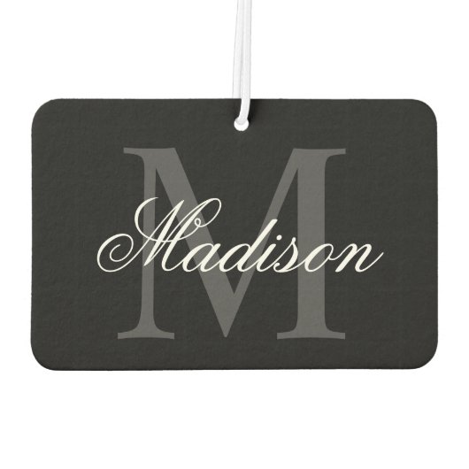 Erstellen Sie Ihre Individuelle Name-Monogramm-Kal Autolufterfrischer (Rückseite)