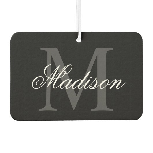 Erstellen Sie Ihre Individuelle Name-Monogramm-Kal Autolufterfrischer (Vorderseite)