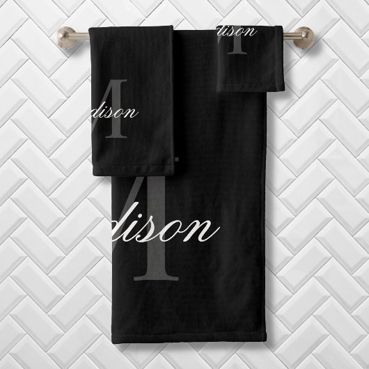 Erstellen Sie Ihre Individuelle Name-Monogramm-Kal Badhandtuch Set