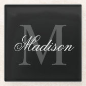 Erstellen Sie Ihre Individuelle Name-Monogramm-Kal Glasuntersetzer (Vorderseite)