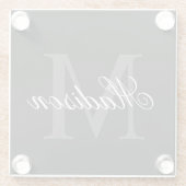 Erstellen Sie Ihre Individuelle Name-Monogramm-Kal Glasuntersetzer (Rückseite)