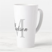 Erstellen Sie Ihre Individuelle Name-Monogramm-Kal Milchtasse (Rechte Ecke)