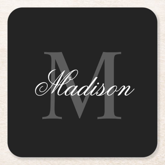 Erstellen Sie Ihre Individuelle Name-Monogramm-Kal Rechteckiger Pappuntersetzer (Vorderseite)