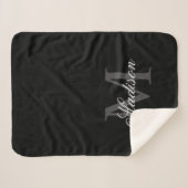 Erstellen Sie Ihre Individuelle Name-Monogramm-Kal Sherpadecke (Vorderseite (Horizontal))