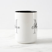Erstellen Sie Ihre Individuelle Name-Monogramm-Kal Zweifarbige Tasse (Mittel)