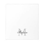 Erstellen Sie Ihre Individuelle Name-Monogrammkall Notizblock (Vorderseite)