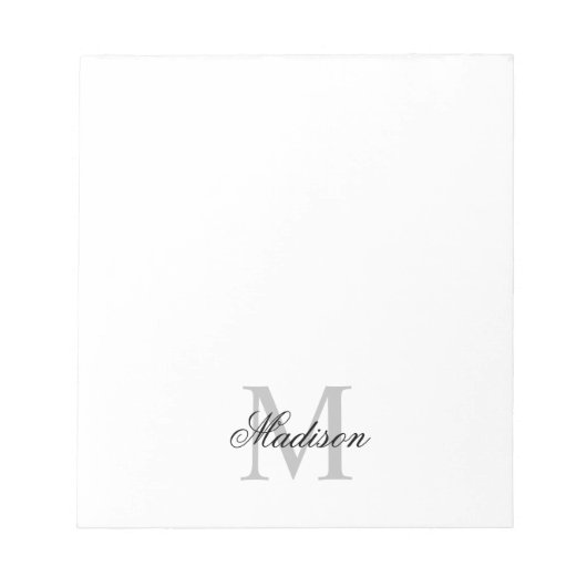 Erstellen Sie Ihre Individuelle Name-Monogrammkall Notizblock (Vorderseite)