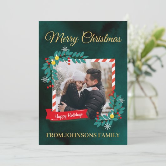 Erstellen Sie Ihre individuelle Weihnachtskarte fü Einladung (Stehend Vorderseite)